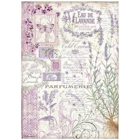 Stamperia Provence Eau de Lavande Rice Paper A4 (DFSA4674) Stamperia Provence Eau de Lavande Rice Paper A4 (DFSA4674)