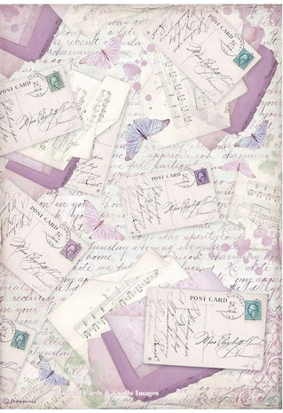 Stamperia Provence Letters Rice Paper A4 (DFSA4676) Stamperia Provence Letters Rice Paper A4 (DFSA4676)