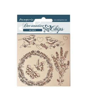 Stamperia Provence Decorative Chips Garland and Birds (SCB116)*