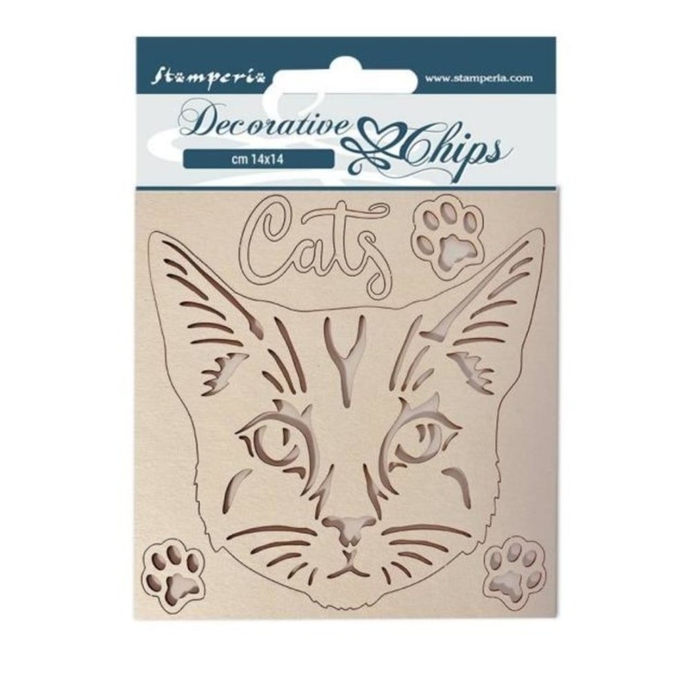 Stamperia Provence Decorative Chips Cat (SCB118) Stamperia Provence Decorative Chips Cat (SCB118)