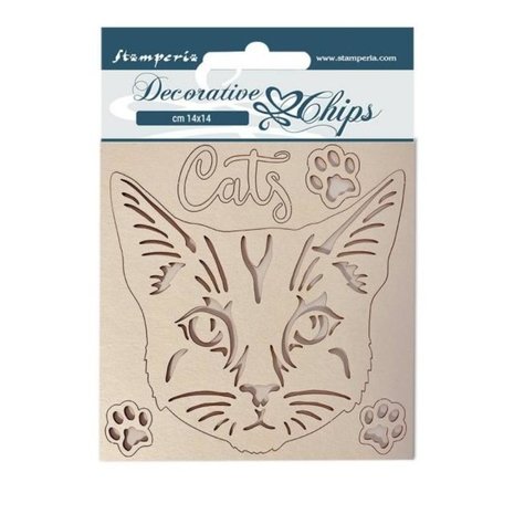 Stamperia Provence Decorative Chips Cat (SCB118) Stamperia Provence Decorative Chips Cat (SCB118)