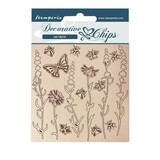 Stamperia Provence Decorative Chips Flowers and Butterflies (SCB119)