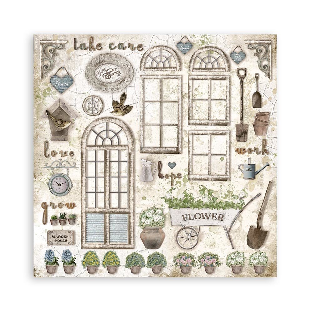 Stamperia Romantic Garden House 12x12 Inch Paper Pack (SBBL102)