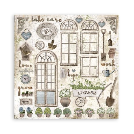 Stamperia Romantic Garden House 12x12 Inch Paper Pack (SBBL102)