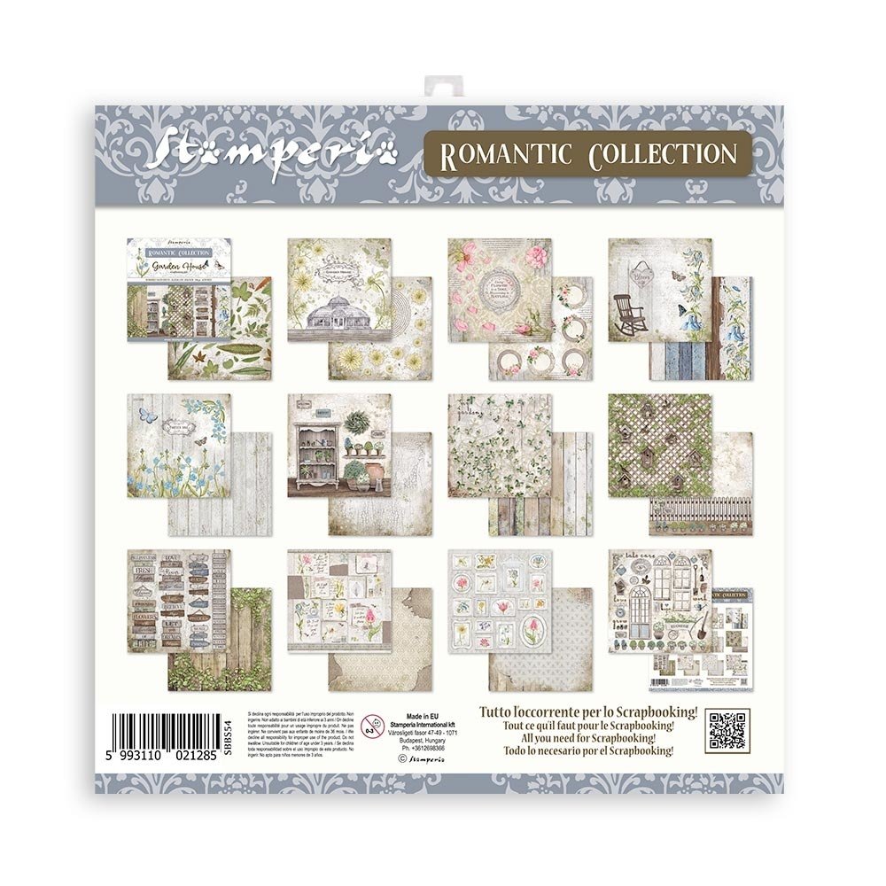 Stamperia Romantic Garden House 8x8 Inch Paper Pack (SBBS54) Stamperia Romantic Garden House 8x8 Inch Paper Pack (SBBS54)
