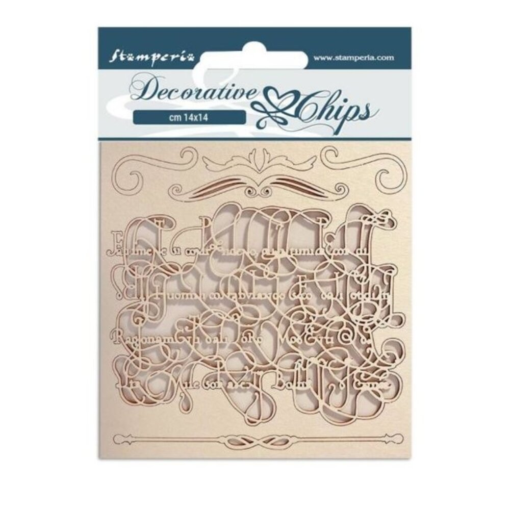 Stamperia Romantic Garden House Decorative Chips Calligraphy (SCB121) Stamperia Romantic Garden House Decorative Chips Calligraphy (SCB121)