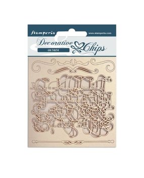 Stamperia Romantic Garden House Decorative Chips Calligraphy (SCB121)* Stamperia Romantic Garden House Decorative Chips Calligraphy (SCB121)*