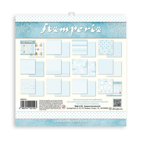 Stamperia Babydream Blue 12x12 Inch Paper Pack (SBBL106)