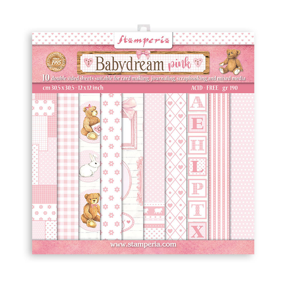 Stamperia Babydream Pink 8x8 Inch Paper Pack (SBBS58) Stamperia Babydream Pink 8x8 Inch Paper Pack (SBBS58)