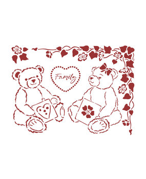 Stamperia Daydream Masking Stencil A5 Bears (KSD311)* Stamperia Daydream Masking Stencil A5 Bears (KSD311)*