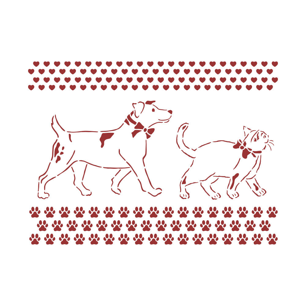 Stamperia Daydream Masking Stencil A5 Dog and Cat (KSD312) Stamperia Daydream Masking Stencil A5 Dog and Cat (KSD312)
