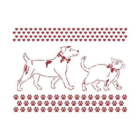 Stamperia Daydream Masking Stencil A5 Dog and Cat (KSD312) Stamperia Daydream Masking Stencil A5 Dog and Cat (KSD312)