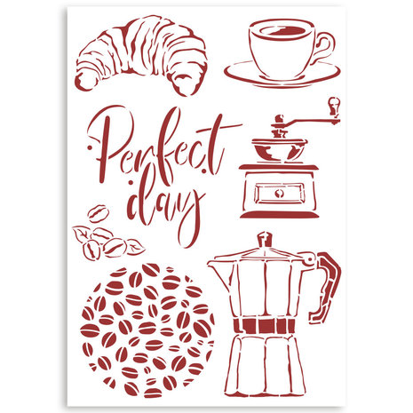 Stamperia Casa Granada Masking Stencil A4 Coffee (KSG488)