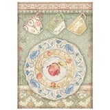 Stamperia Casa Granada Plate and Cups Rice Paper A4 (DFSA4657)