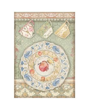 Stamperia Casa Granada Plate and Cups Rice Paper A4 (DFSA4657)