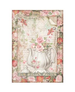 Stamperia Casa Granada Teapot with Flowers Rice Paper A4 (DFSA4659) Stamperia Casa Granada Teapot with Flowers Rice Paper A4 (DFSA4659)