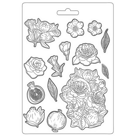 Stamperia Casa Granada Soft Mould A4 Pomegranade and Flowers (K3PTA4523) Stamperia Casa Granada Soft Mould A4 Pomegranade and Flowers (K3PTA4523)