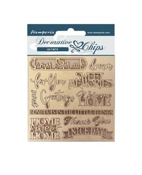 Stamperia Casa Granada Decorative Chips Quotes (SCB110)* Stamperia Casa Granada Decorative Chips Quotes (SCB110)*