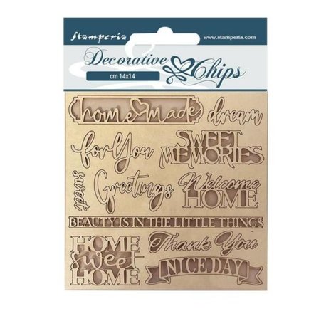 Stamperia Casa Granada Decorative Chips Quotes (SCB110) Stamperia Casa Granada Decorative Chips Quotes (SCB110)