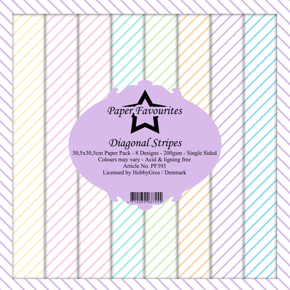 Paper Favourites Diagonal Stripes 12x12 Inch Paper Pack (PF393) Paper Favourites Diagonal Stripes 12x12 Inch Paper Pack (PF393)