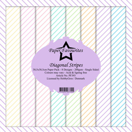 Paper Favourites Diagonal Stripes 12x12 Inch Paper Pack (PF393) Paper Favourites Diagonal Stripes 12x12 Inch Paper Pack (PF393)