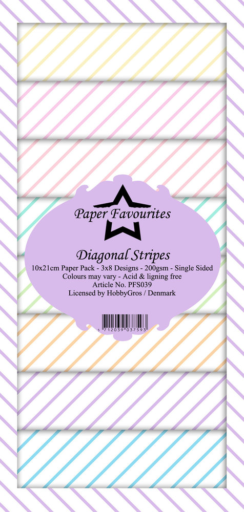 Paper Favourites Diagonal Stripes Slimline Paper Pack (PFS039) Paper Favourites Diagonal Stripes Slimline Paper Pack (PFS039)