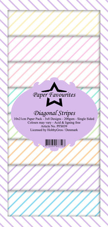 Paper Favourites Diagonal Stripes Slimline Paper Pack (PFS039) Paper Favourites Diagonal Stripes Slimline Paper Pack (PFS039)