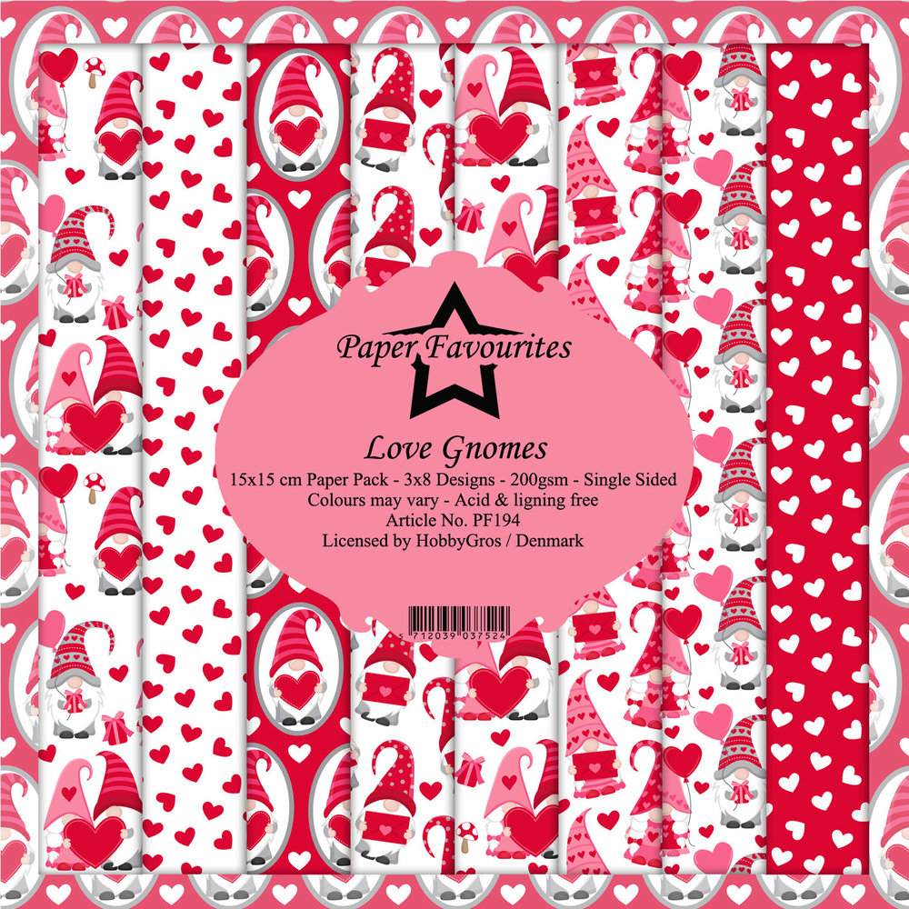 Paper Favourites Love Gnomes 6x6 Inch Paper Pack (PF194)