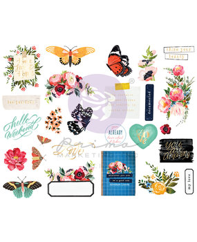 Prima Marketing Inc Painted Floral Chipboard Stickers (656263)*