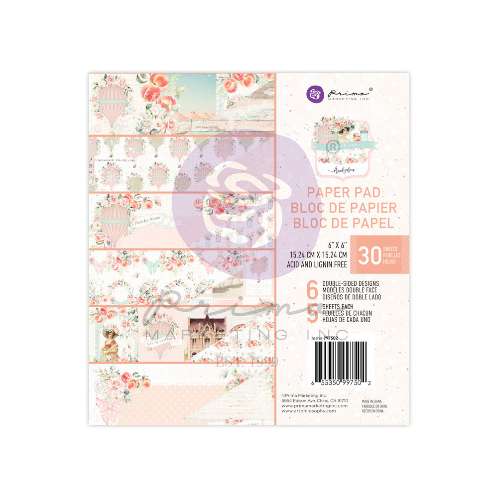 Prima Marketing Inc Peach Tea 6x6 Inch Paper Pad (997502) Prima Marketing Inc Peach Tea 6x6 Inch Paper Pad (997502)
