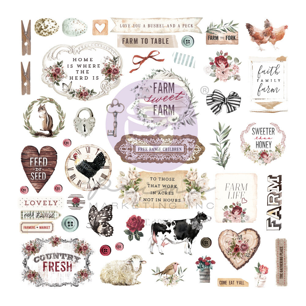 Prima Marketing Inc Farm Sweet Farm Ephemera & Stickers (641269) Prima Marketing Inc Farm Sweet Farm Ephemera & Stickers (641269)