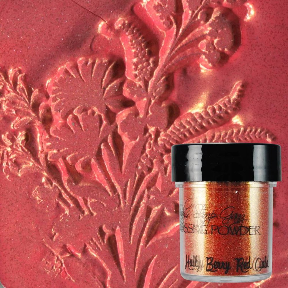Lindy's Stamp Gang Holly Berry Red Gold Embossing Powder (ep-068)