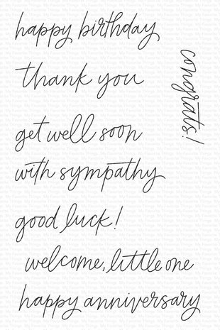 My Favorite Things All-Occasion Scripted Greetings Clear Stamps (CS-656)