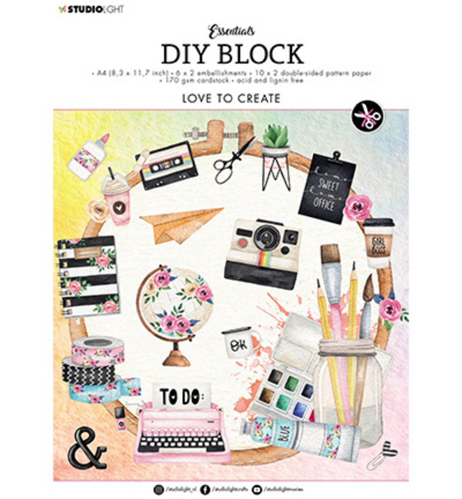 Studio Light Love to Create A4 DIY Block (SL-ES-DCB16) Studio Light Love to Create A4 DIY Block (SL-ES-DCB16)
