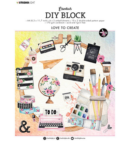 Studio Light Love to Create A4 DIY Block (SL-ES-DCB16) Studio Light Love to Create A4 DIY Block (SL-ES-DCB16)