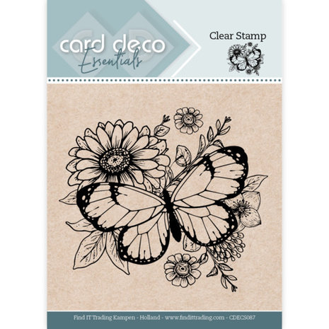 Card Deco Clear Stamp Butterfly Flower (CDECS087) Card Deco Clear Stamp Butterfly Flower (CDECS087)