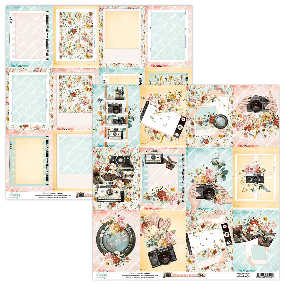 Mintay Mamarazzi 12x12 Inch Scrapbooking Paper Set (MT-MRA-07)