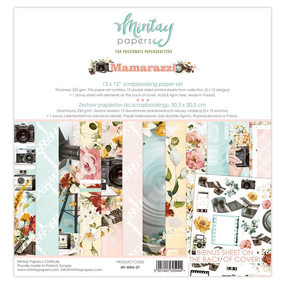 Mintay Mamarazzi 12x12 Inch Scrapbooking Paper Set (MT-MRA-07)