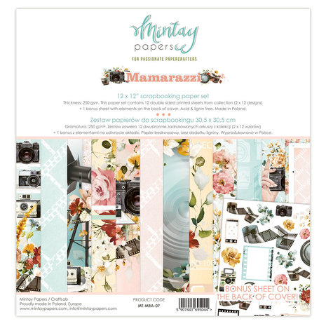 Mintay Mamarazzi 12x12 Inch Scrapbooking Paper Set (MT-MRA-07)