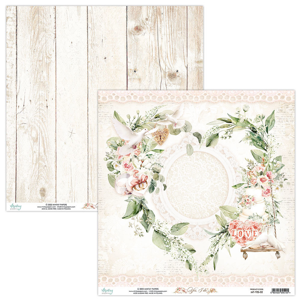 Mintay Yes I Do 12x12 Inch Scrapbooking Paper Set (MT-YES-07) Mintay Yes I Do 12x12 Inch Scrapbooking Paper Set (MT-YES-07)