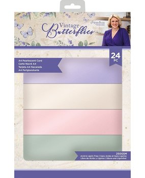 Crafter's Companion Vintage Butterflies A4 Luxury Mixed Cardstock Pad (S-VBUT-PEARL-UK)