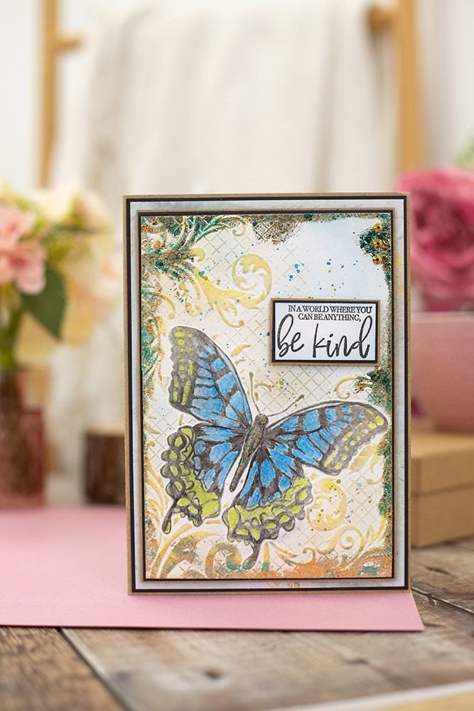 Crafter's Companion Vintage Butterflies 3D Embossing Folder In Flight (S-VBUT-EF-3D-INFL)