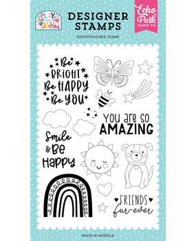 Echo Park Play All Day Girl Be Happy Clear Stamps (PAG268043)*