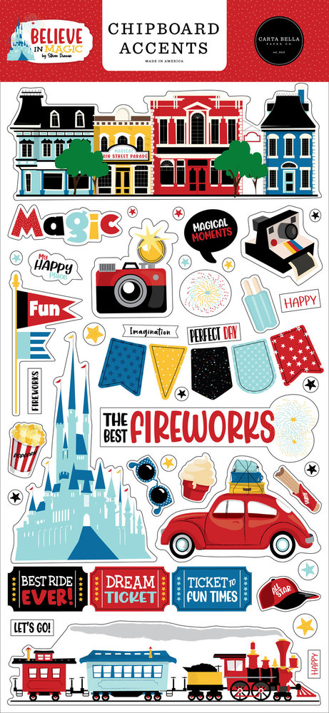 Carta Bella Believe In Magic 6x13 Inch Chipboard Accents (CBBIM148021) Carta Bella Believe In Magic 6x13 Inch Chipboard Accents (CBBIM148021)