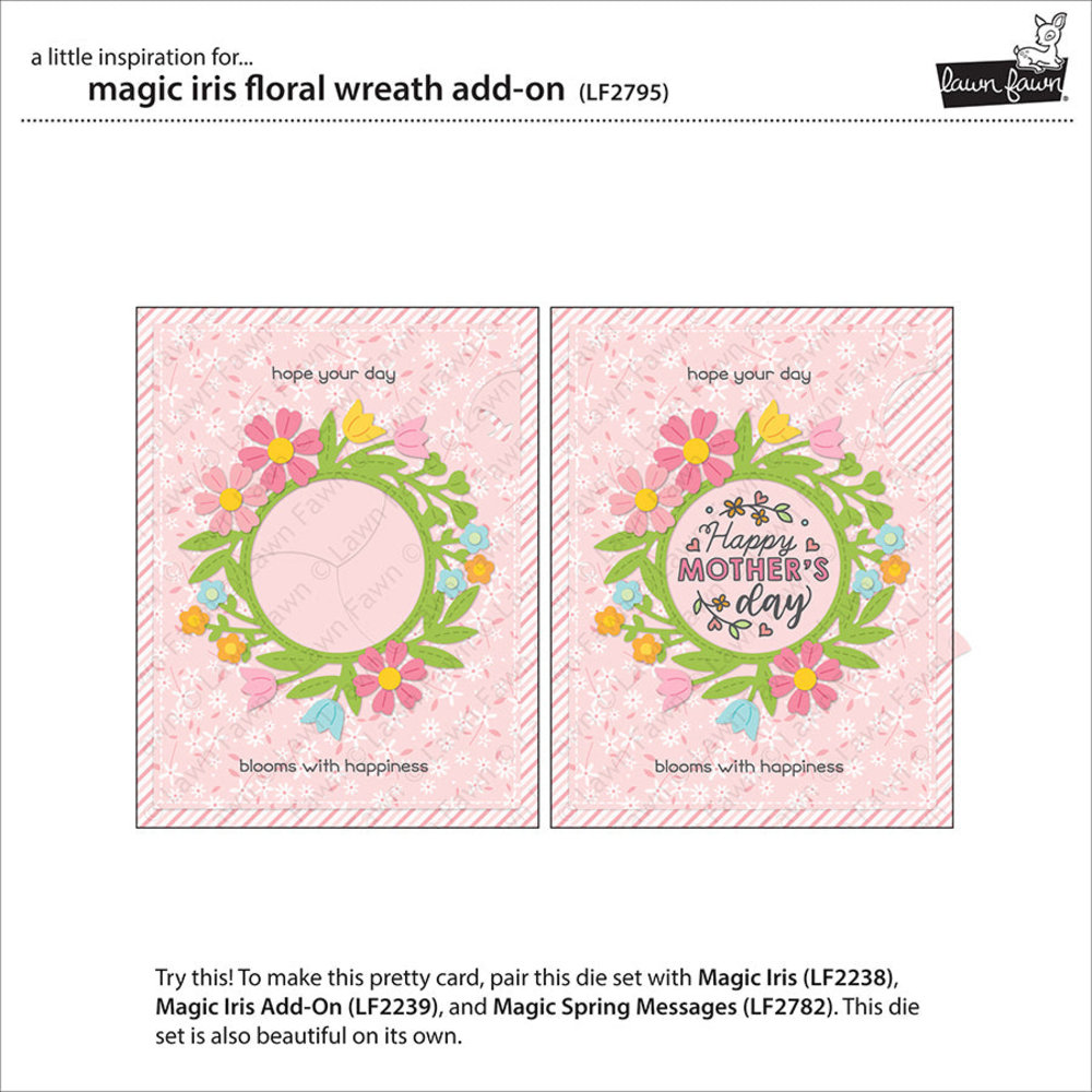 Lawn Fawn Magic Iris Floral Wreath Add-On Dies (LF2795) Lawn Fawn Magic Iris Floral Wreath Add-On Dies (LF2795)