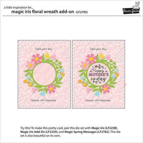 Lawn Fawn Magic Iris Floral Wreath Add-On Dies (LF2795) Lawn Fawn Magic Iris Floral Wreath Add-On Dies (LF2795)