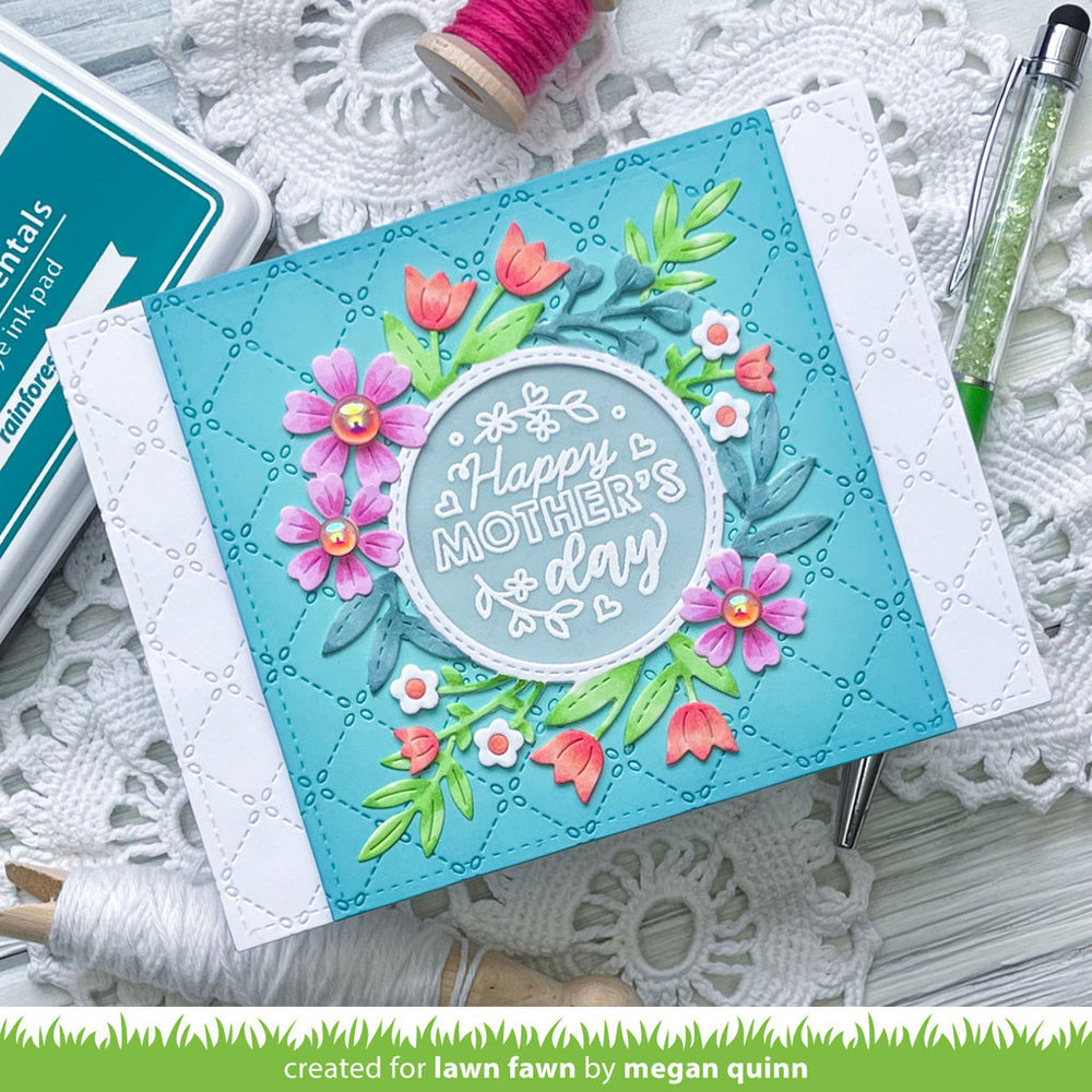 Lawn Fawn Magic Iris Floral Wreath Add-On Dies (LF2795) Lawn Fawn Magic Iris Floral Wreath Add-On Dies (LF2795)