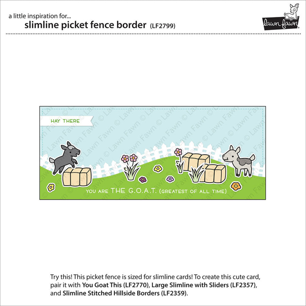 Lawn Fawn Slimline Picket Fence Border Dies (LF2799) Lawn Fawn Slimline Picket Fence Border Dies (LF2799)