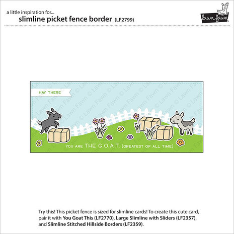 Lawn Fawn Slimline Picket Fence Border Dies (LF2799) Lawn Fawn Slimline Picket Fence Border Dies (LF2799)
