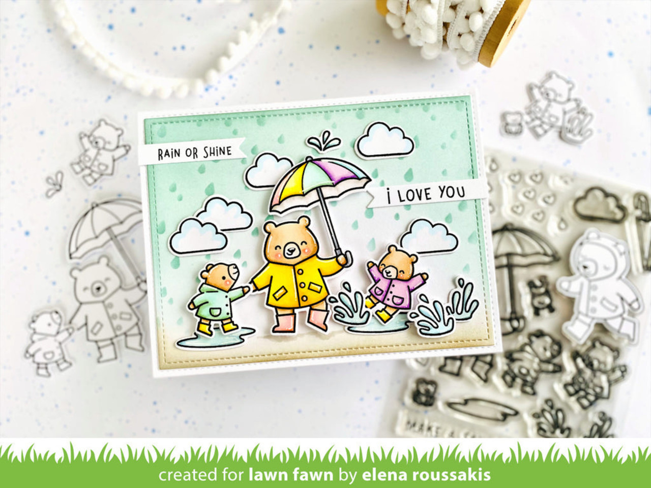 Lawn Fawn Rainy Sky Stencil (LF2816) Lawn Fawn Rainy Sky Stencil (LF2816)